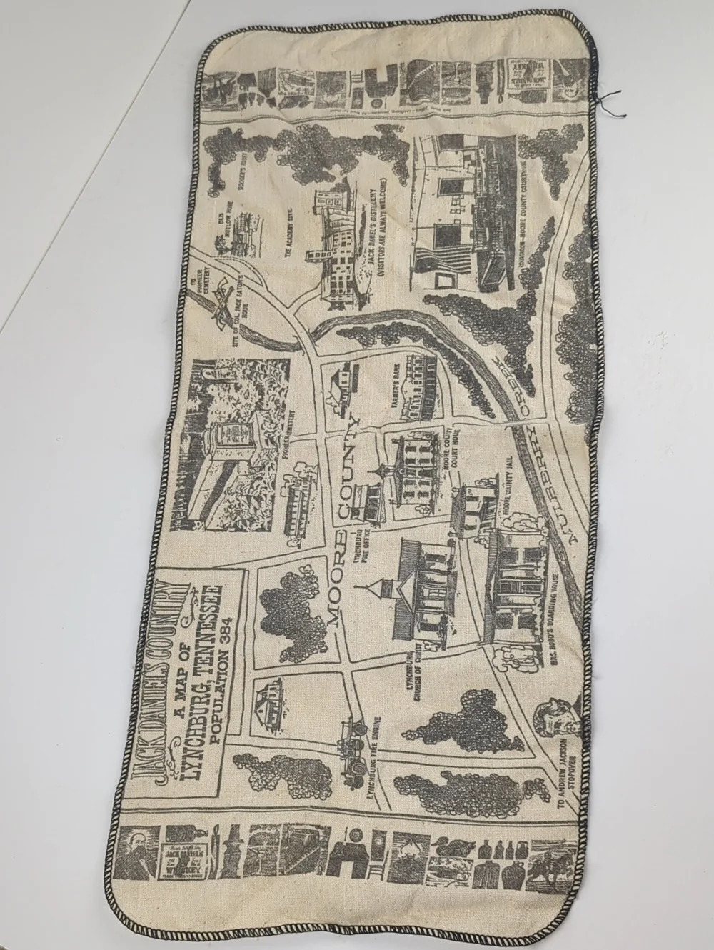 JACK DANIELS Rare Vintage 1960s Lynchburg Apron Bar Towel